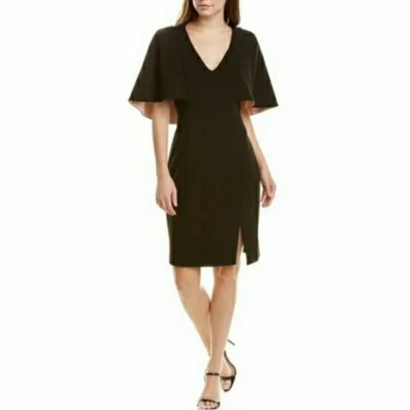 BADGLEY Mischka cape sheath dress size 2 luxury NWOT - Picture 2 of 11